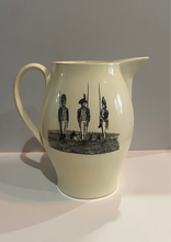 Load image into Gallery viewer, Staffordshire Creamware Liverpool Pitcher with American Soldiers and Soldiers Farewell Poem Transfer Ca. 1800 Massachusetts Revolutionary Soldier
