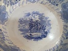 Load image into Gallery viewer, Historical Staffordshire Shallow Large Bowl Texian Campaign Ca. 1840’s Blue
