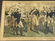 Load image into Gallery viewer, Original N. Currier &amp; Ives Print Washington Taking Leave Of The Officers Of Army
