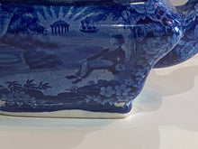 Load image into Gallery viewer, Historical Staffordshire Blue Teapot Lafayette At Franklins Tomb Ca. 1825 Scarce Form
