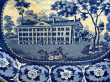 Load image into Gallery viewer, Historical Staffordshire Blue Platter Hartford Deaf &amp; Dumb Asylum Hartford 1825
