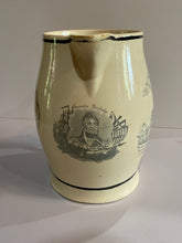 Load image into Gallery viewer, Staffordshire Creamware Liverpool Pitcher Navel Heros United States and Macedonian 1812 Commodore BainBridge
