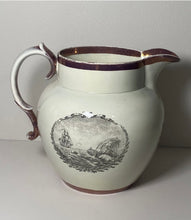 Load image into Gallery viewer, Staffordshire Stephen Decatur 1812 Pitcher Eagle Shield Hornet Peacock
