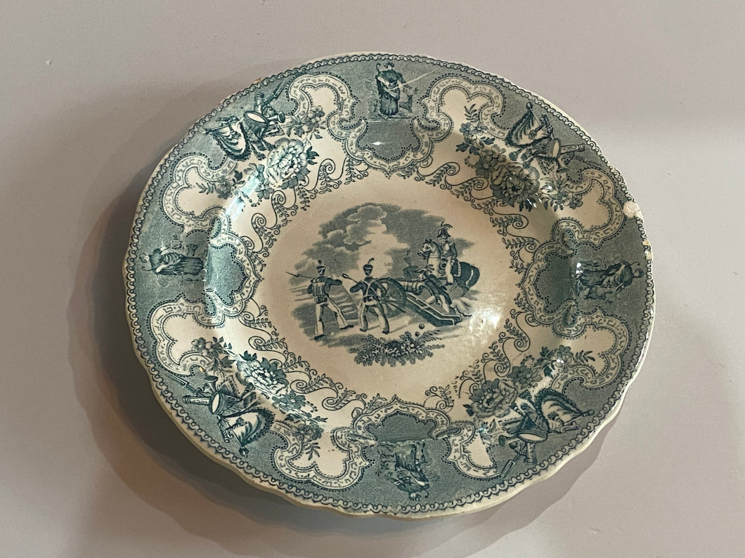 Historical Staffordshire Green Transfer Texian Campaign Plate