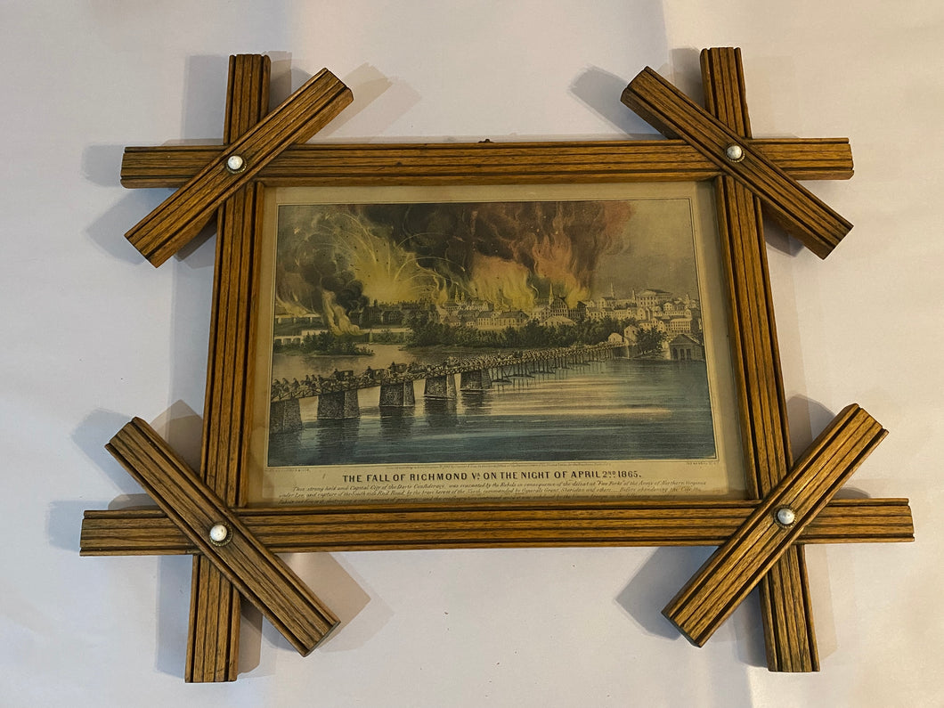 Original Currier and Ives print The Fall of Richmond Va. on the Night of April 2nd 1865