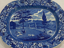 Load image into Gallery viewer, Historical Staffordshire Blue Platter Mendenhall Ferry Philadelphia
