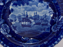 Load image into Gallery viewer, Historical Staffordshire Blue Macdonough’s Victory Small Plate
