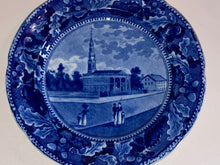 Load image into Gallery viewer, Historical Staffordshire Blue Plate St. Paul’s Church New York 1825
