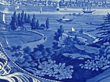 Load image into Gallery viewer, Historical Staffordshire Blue Platter New York From Weehawken
