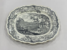 Load image into Gallery viewer, Historical Staffordshire Black Transfer Platter Newburgh Hudson River
