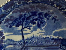 Load image into Gallery viewer, Historical Staffordshire Blue Shallow Beaded Rim Bowl Fairmount Near Philadelphia by Stubbs
