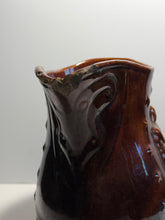 Load image into Gallery viewer, Rockingham Brown Glaze Pitcher With Lady Liberty Stars Ca. 1850’s
