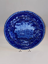 Load image into Gallery viewer, Historical Staffordshire Blue Plate Macdonough’s Victory 9 3/8”
