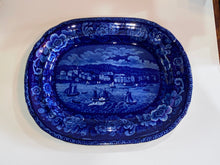 Load image into Gallery viewer, Historical Staffordshire Blue Platter View of Sandusky Ohio Ca. 1825
