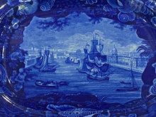 Load image into Gallery viewer, Historical Staffordshire Blue Platter View of Dublin By Wood
