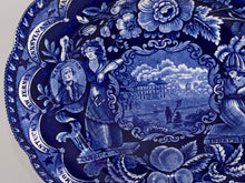 Load image into Gallery viewer, Historical Staffordshire Blue Dinner Plate States Pattern
