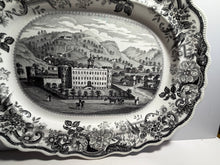 Load image into Gallery viewer, Historical Staffordshire Platter Penitentiary Allegheny Near Pittsburgh Ca. 1835
