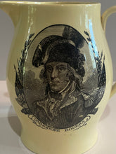 Load image into Gallery viewer, Staffordshire Creamware Liverpool Pitcher Eagle Shield with Chain of States Commodore Rogers
