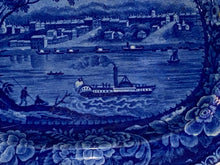 Load image into Gallery viewer, Historical Staffordshire Blue Small Platter Louisville, Kentucky Ca. 1825

