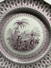 Load image into Gallery viewer, Historical Staffordshire Mulberry Transfer Plate Penns Treaty And Indians 1835
