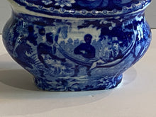 Load image into Gallery viewer, Historical Staffordshire Blue Childs Size Sugar Bowl Slavery Interest Ca. 1825 Rare
