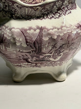 Load image into Gallery viewer, Historical Staffordshire Mulberry Teapot Eagle On Shell Ca. 1830’s
