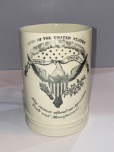 Load image into Gallery viewer, Staffordshire Creamware Liverpool Tankard Arms Of The United States Eagle Mug

