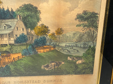 Load image into Gallery viewer, Original Currier &amp; Ives Print American Homestead Summer Great Condition
