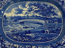 Load image into Gallery viewer, Historical Staffordshire Upper Ferry Bridge Over River Schuylkill Platter Philadelphia

