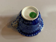 Load image into Gallery viewer, Historical Staffordshire Blue Wadsworth Tower Custard Cup
