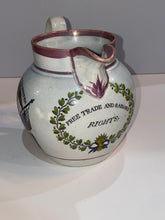 Load image into Gallery viewer, Staffordshire Arms of the United States Free Trade and Sailors Rights Pitcher Eagles and Flag
