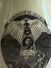 Load image into Gallery viewer, Staffordshire Creamware Liverpool Pitcher Washington in Glory and American Ship
