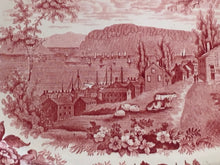 Load image into Gallery viewer, Historical Staffordshire Pink Transfer Platter Newburgh New York By Jackson
