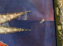 Load image into Gallery viewer, Antique Japanese Silk Embroidery Navy Memorabilia Eagle Sailor U.S.S. Concord
