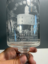 Load image into Gallery viewer, Vernay Tercentenary Glass 300 Years Of Rhode Island Goblet Etched State Seal
