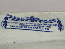 Load image into Gallery viewer, Historical Staffordshire Blue Platter LaGrange Lafayette’s Residence
