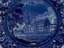 Load image into Gallery viewer, Historical Staffordshire Blue Transfer Plate Church In The City Of New York B
