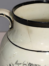 Load image into Gallery viewer, Staffordshire War of 1812 Pitcher Captain Hull and Major Genl Brown Ca. 1815
