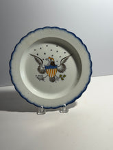 Load image into Gallery viewer, Staffordshire Pearlware Blue Shell Edge Leeds Plate Eagle Shield Historical
