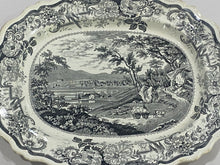Load image into Gallery viewer, Historical Staffordshire Black Transfer Platter Newburgh Hudson River
