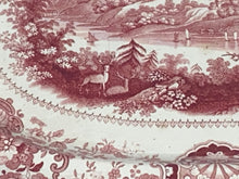 Load image into Gallery viewer, Historical Staffordshire Pink Transfer Platter West Point By Adams 1835
