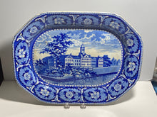 Load image into Gallery viewer, Historical Staffordshire Blue Platter Alms House New York By Ridgway 1825
