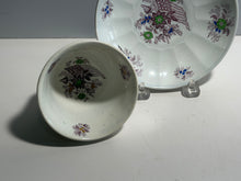 Load image into Gallery viewer, Staffordshire Mulberry Transfer Liberty Cap Patriotic Flag Cup And Saucer 1840
