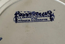 Load image into Gallery viewer, Historical Staffordshire Blue Dinner Plate Lagrange Lafayette’s Residence 1825
