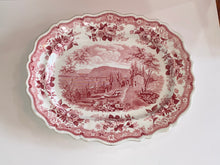 Load image into Gallery viewer, Historical Staffordshire Pink Transfer Platter Newburgh New York By Jackson

