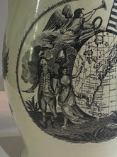 Load image into Gallery viewer, Staffordshire Creamware Liverpool Pitcher Map of East Coast Eagle Shield Washington Poem
