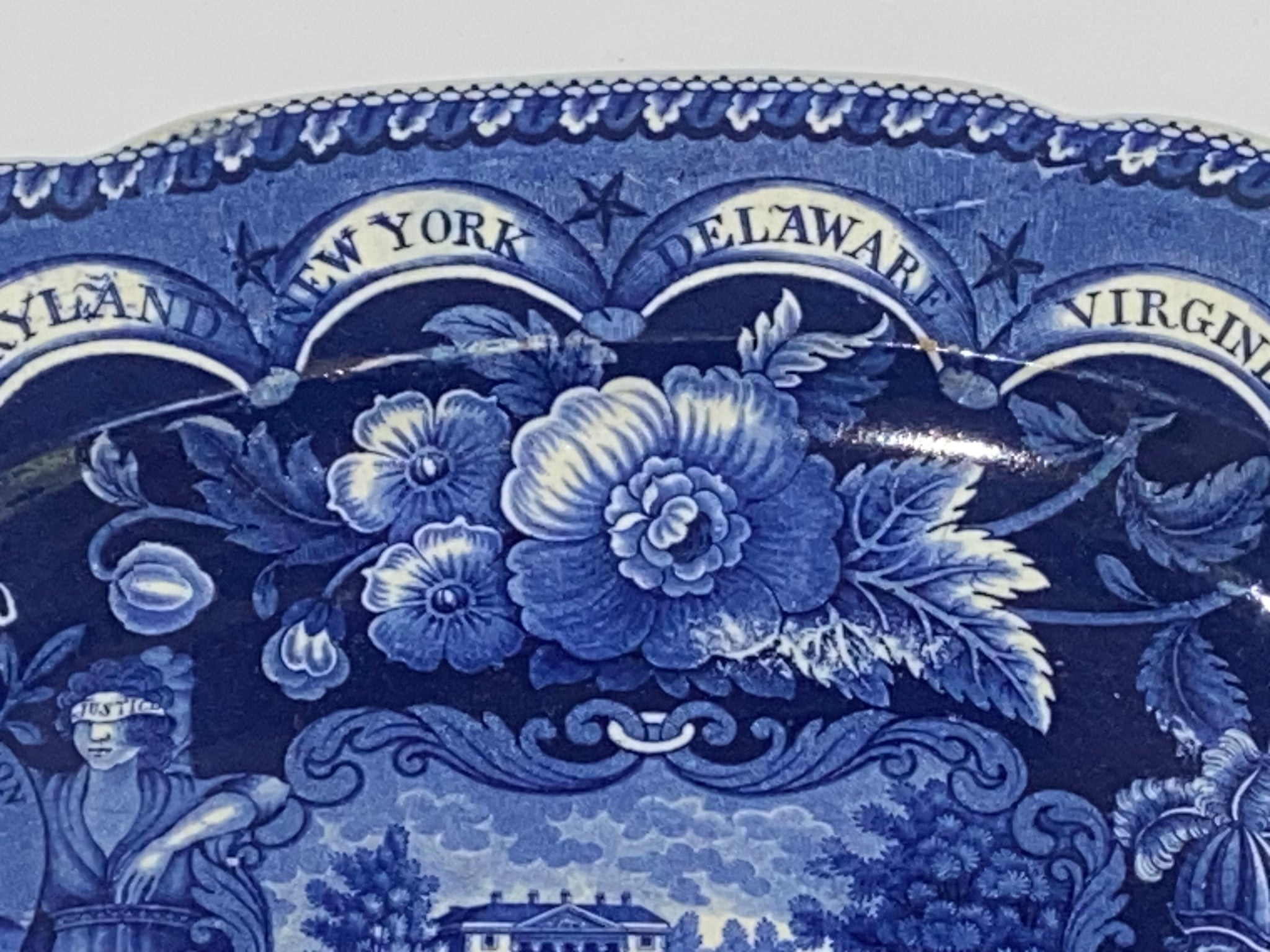 Clews Patterns Historical Staffordshire Blue Platter States Pattern by Clews – David M ...
