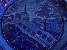 Load image into Gallery viewer, Historical Staffordshire Blue Baltimore and Ohio Railroad Plate Incline Ca. 1825
