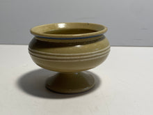 Load image into Gallery viewer, Antique Yelloware Mochaware Master Salt With White Bands Blue
