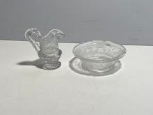 Load image into Gallery viewer, Boston And Sandwich Glass Lacy  Toy Pitcher And Basin Clear With Star Floral
